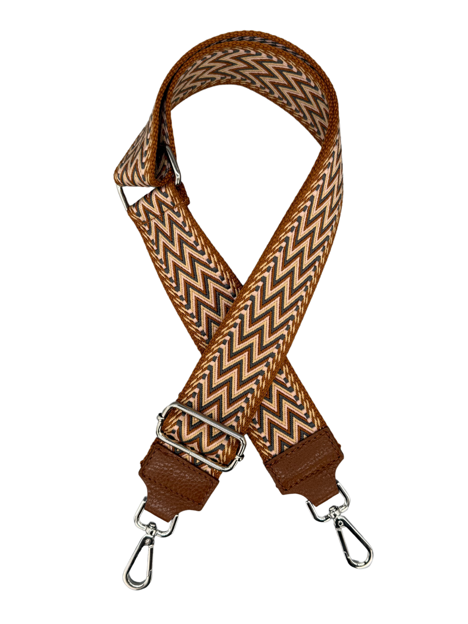 Schultergurt | Cognac Braun Silber