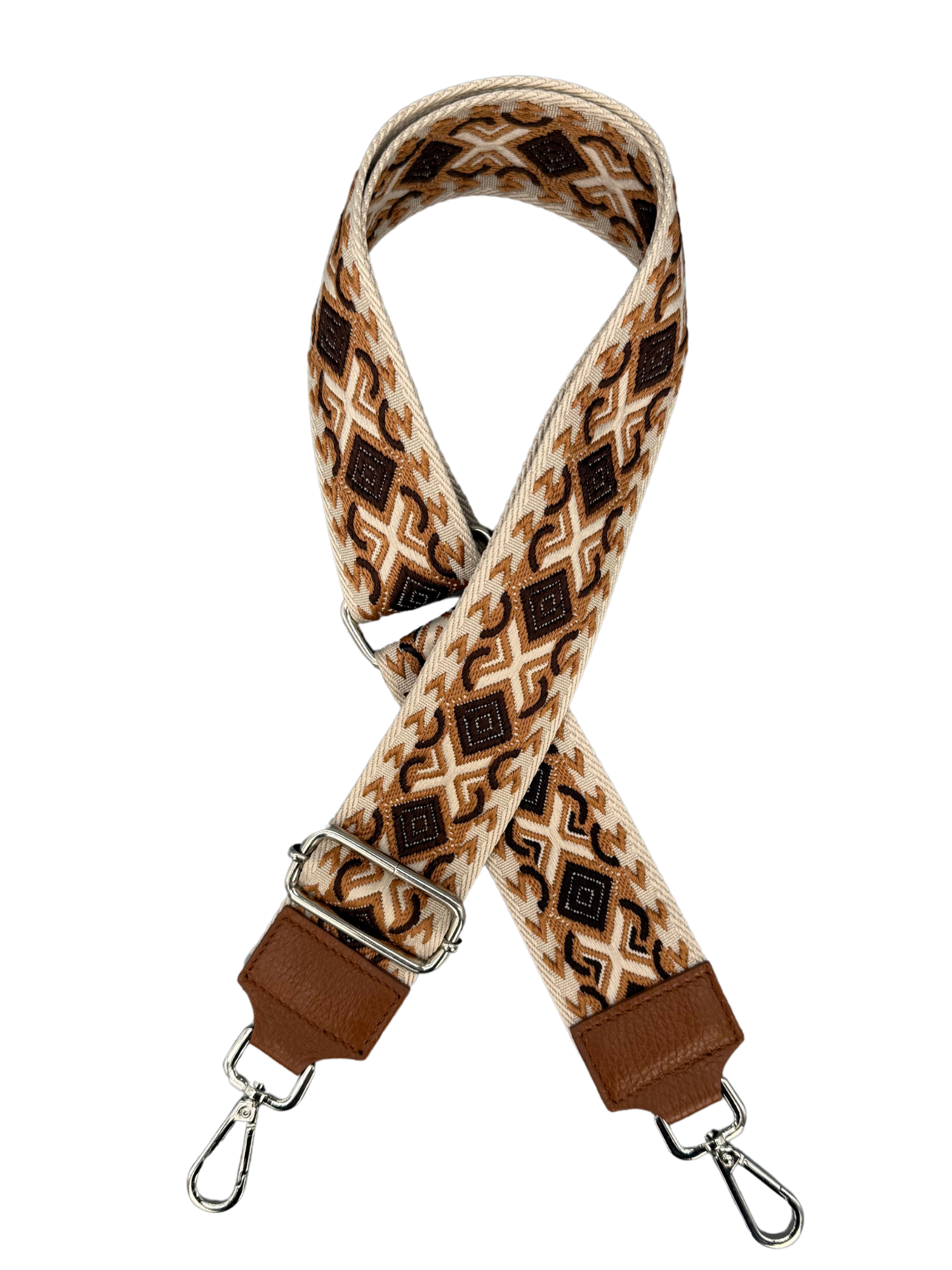 Schultergurt | Cognac Braun Silber