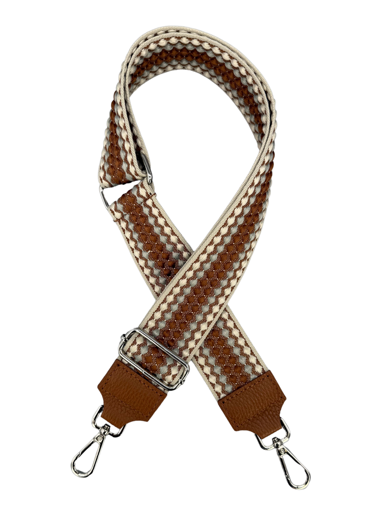 Schultergurt | Cognac Braun Silber