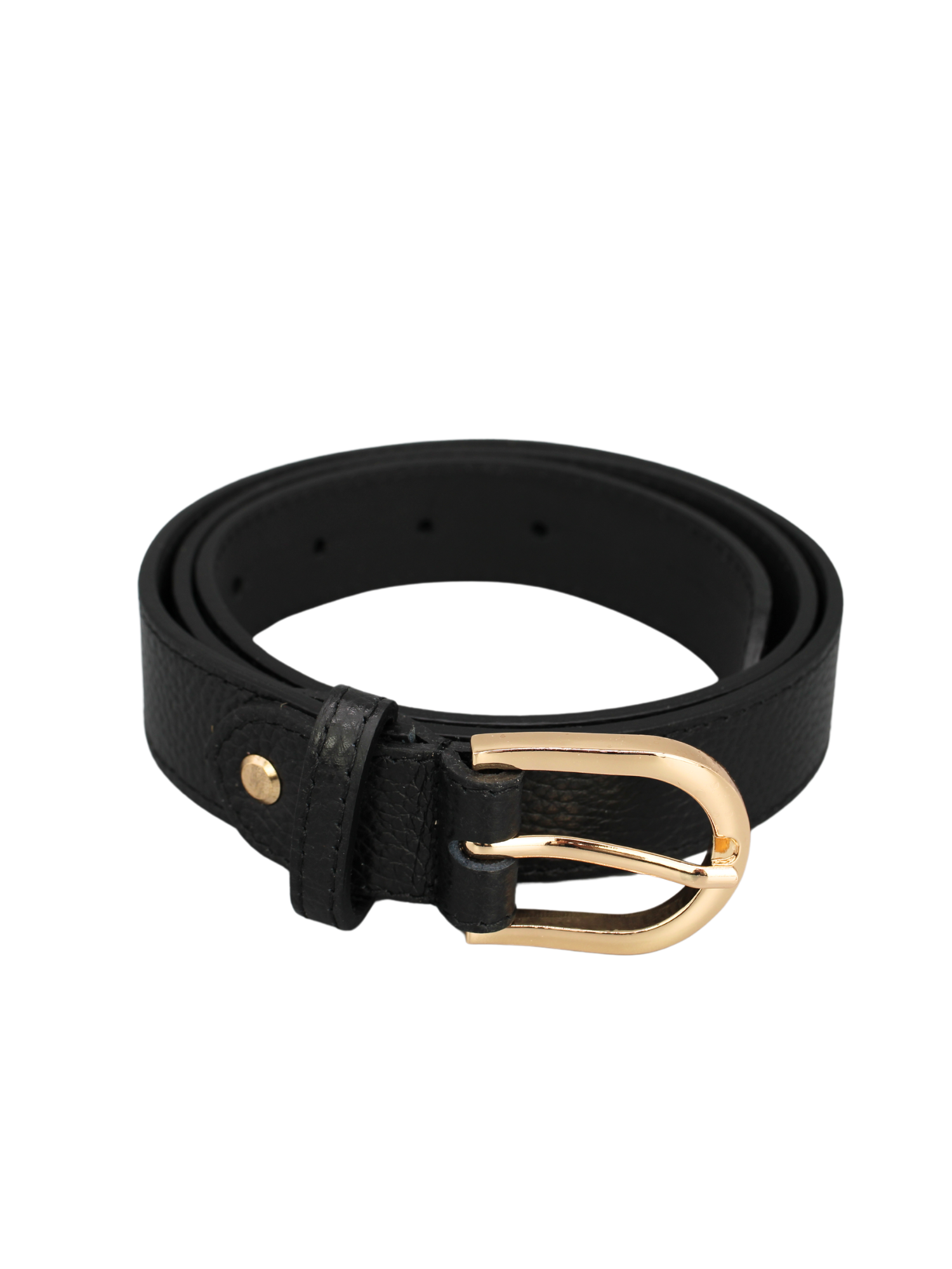 Ledergürtel - Schwarz | Gold