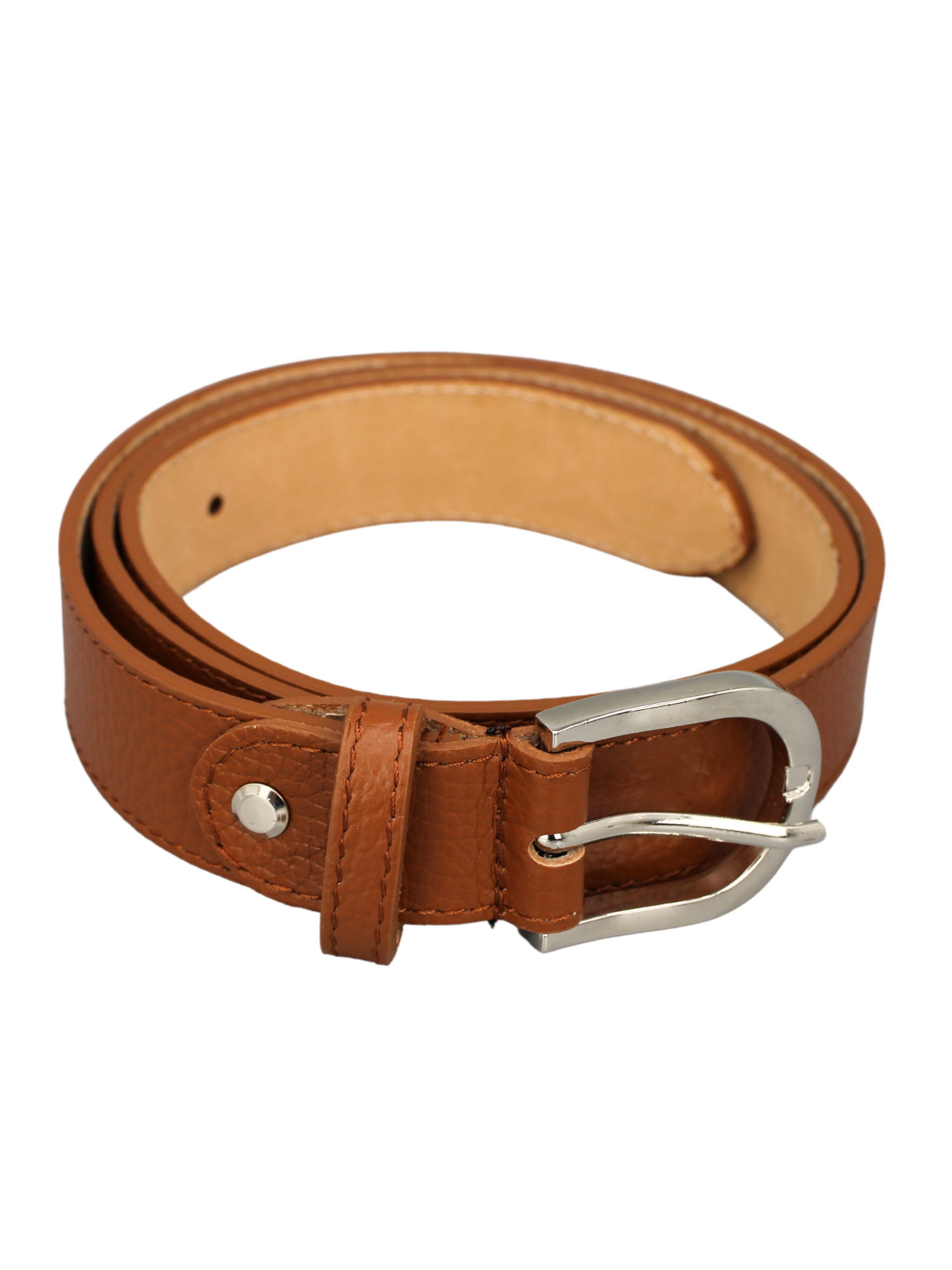 Ledergürtel - Cognacbraun | Silber
