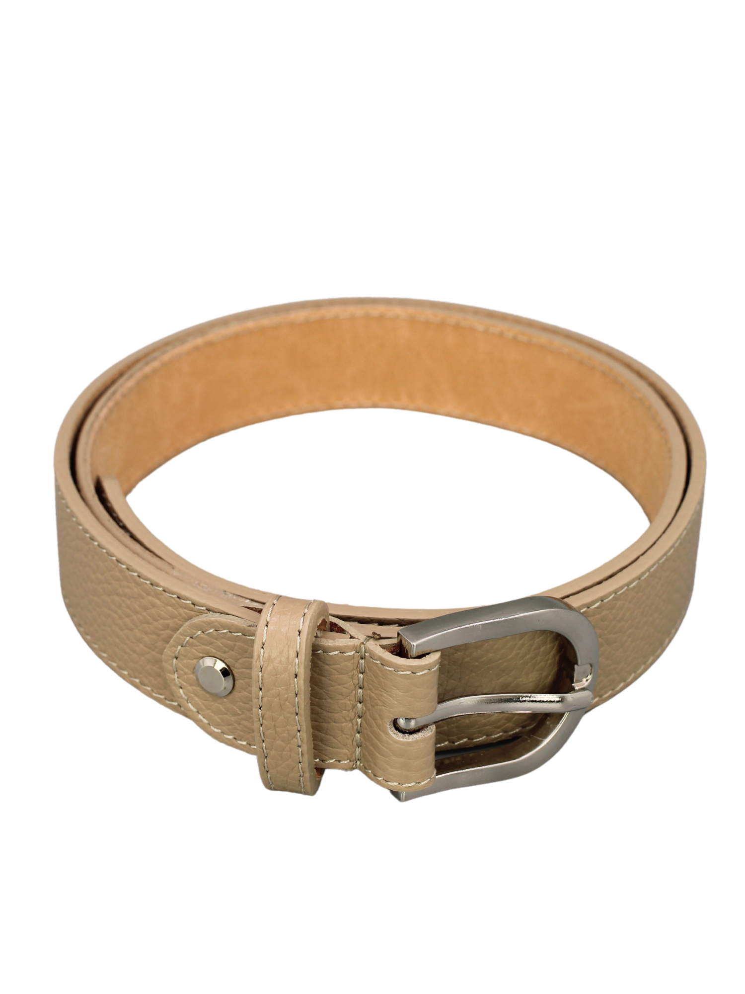 Ledergürtel - Taupe | Silber