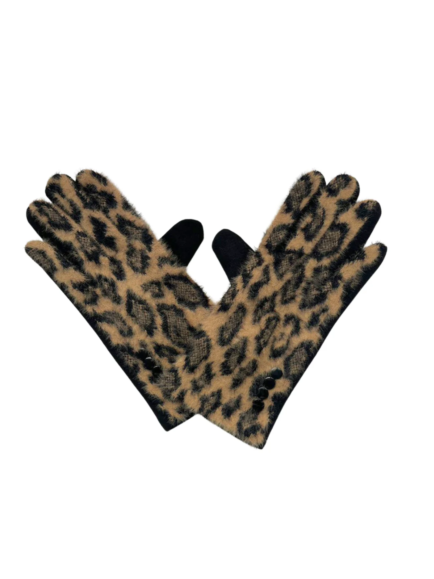 Strickhandschuhe Leopardenmuster Touchscreen-Handschuhe für Damen