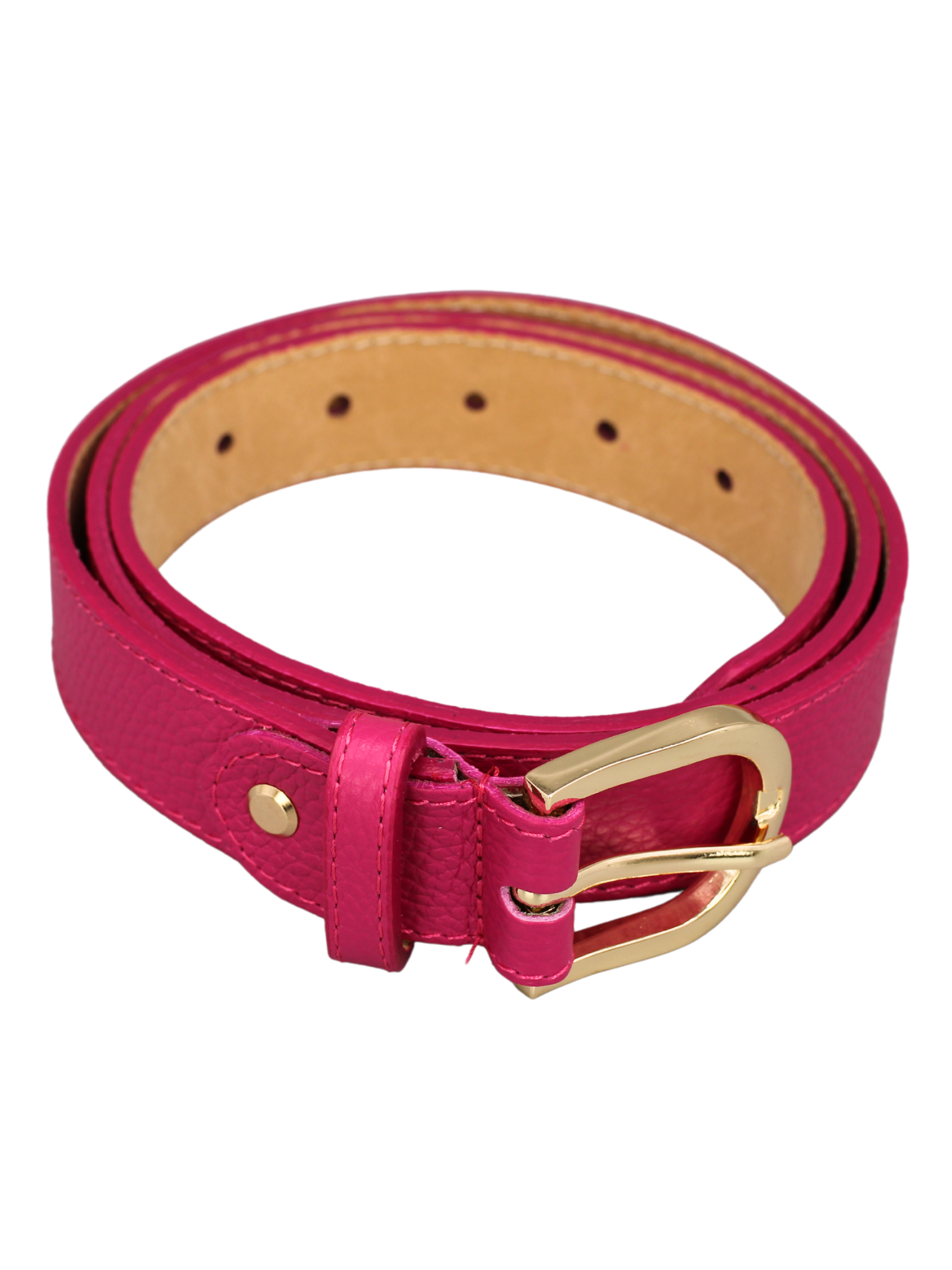 Ledergürtel - Pink | Gold