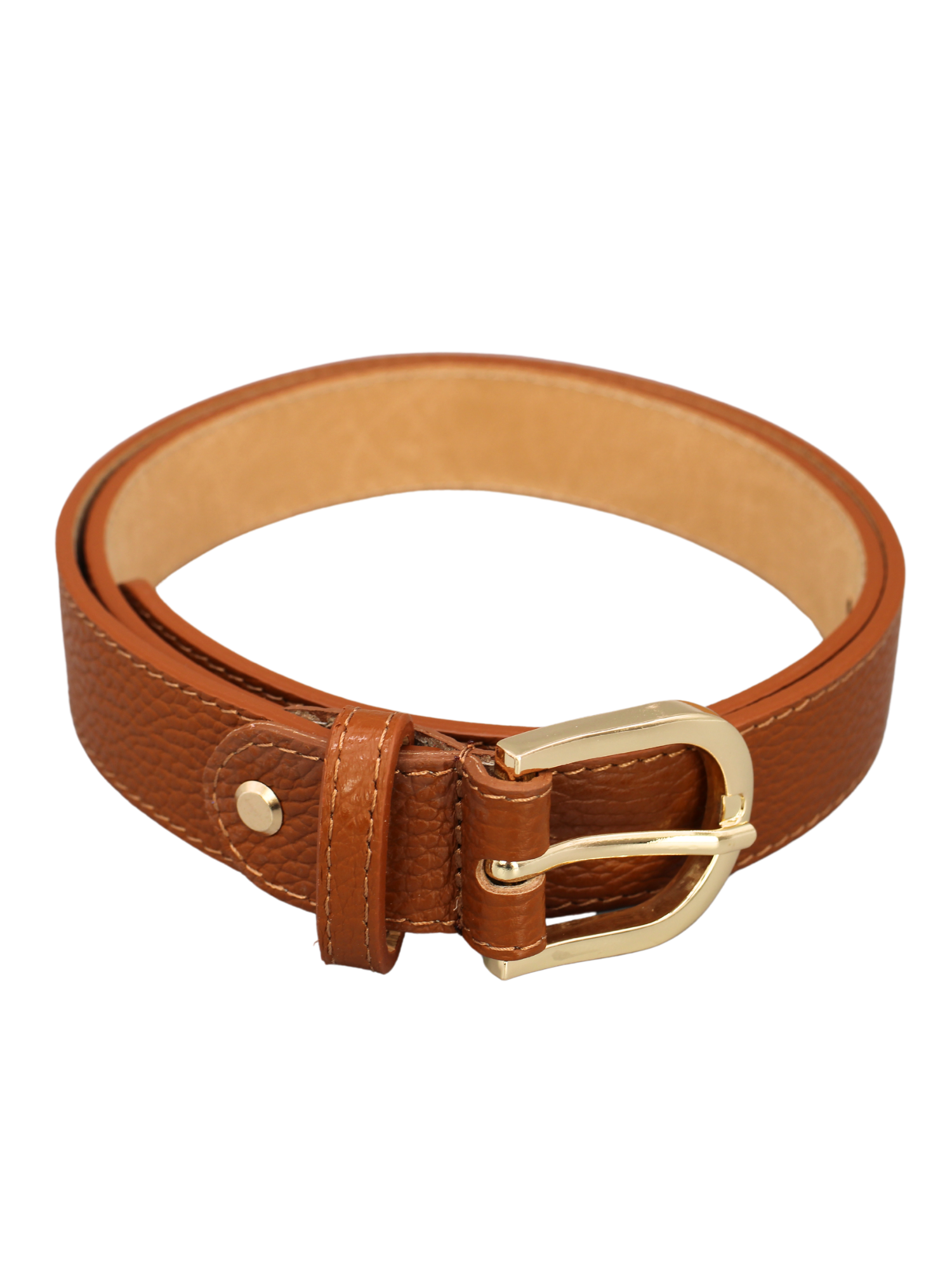 Ledergürtel - Cognacbraun | Gold