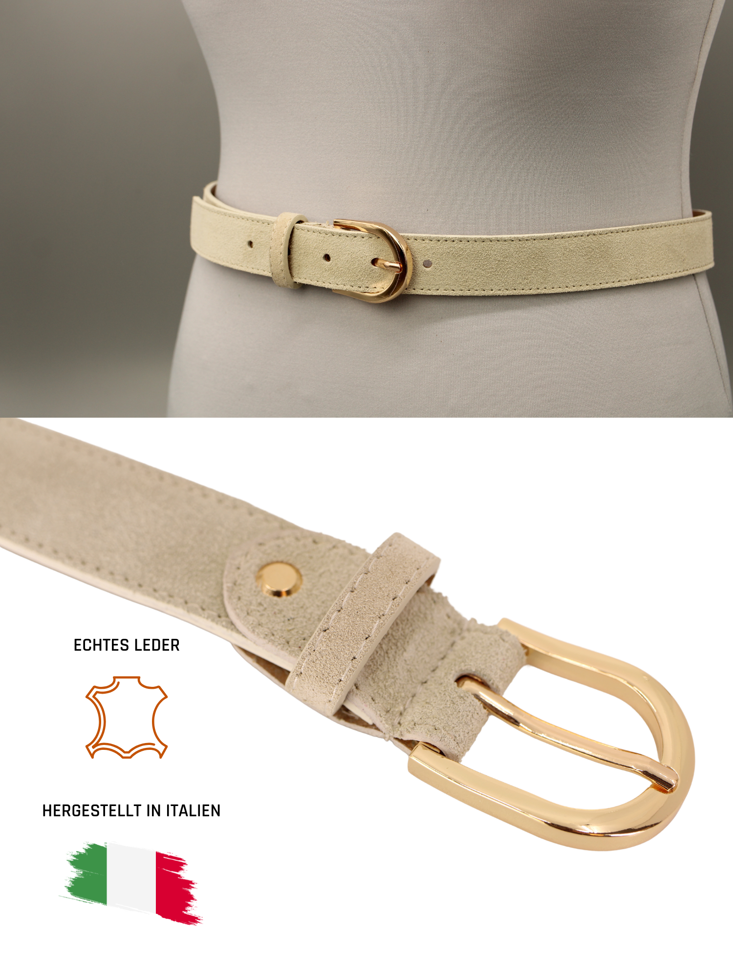 Veloursleder - Beige