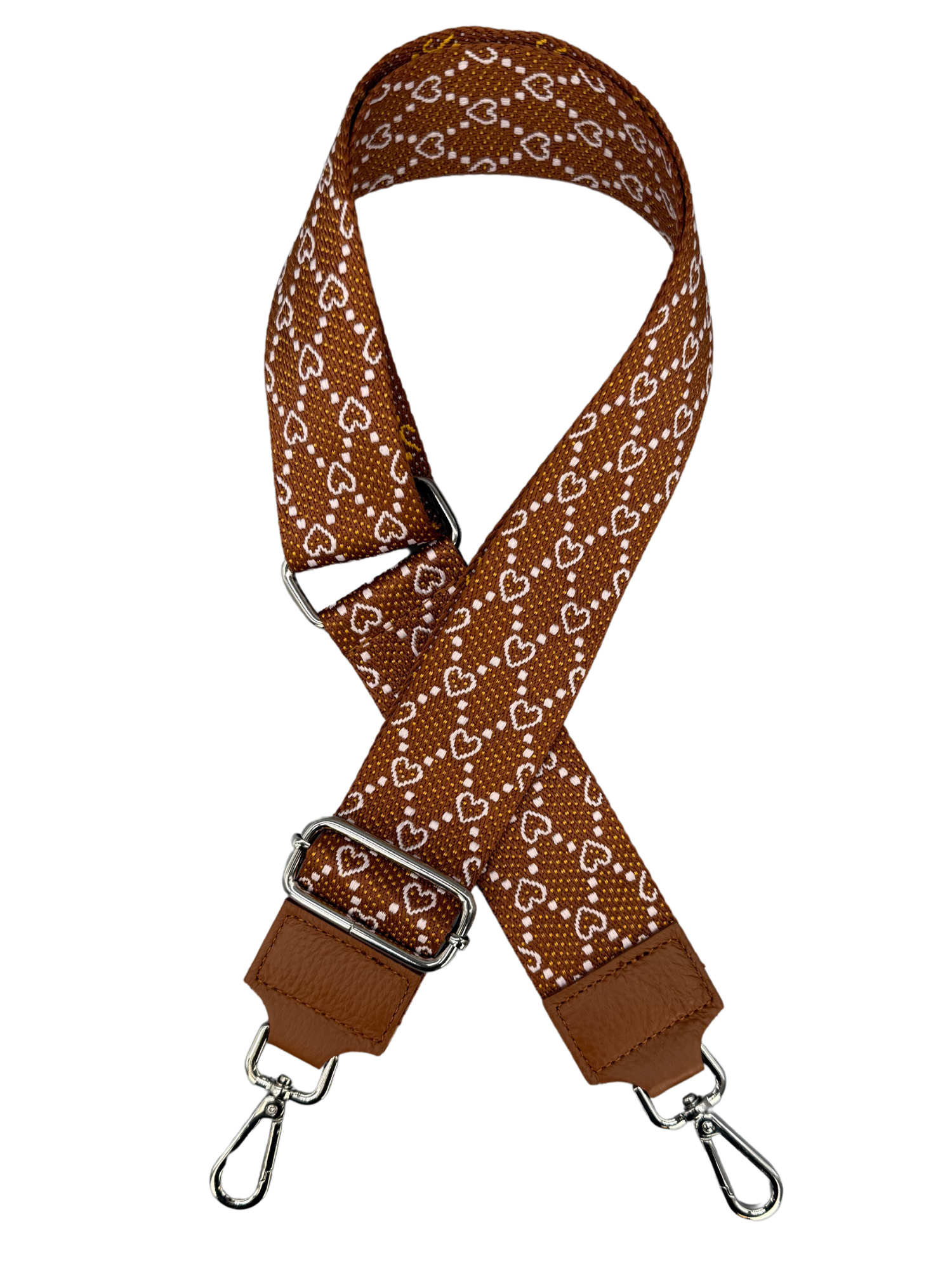 Schultergurt | Cognac Braun Silber