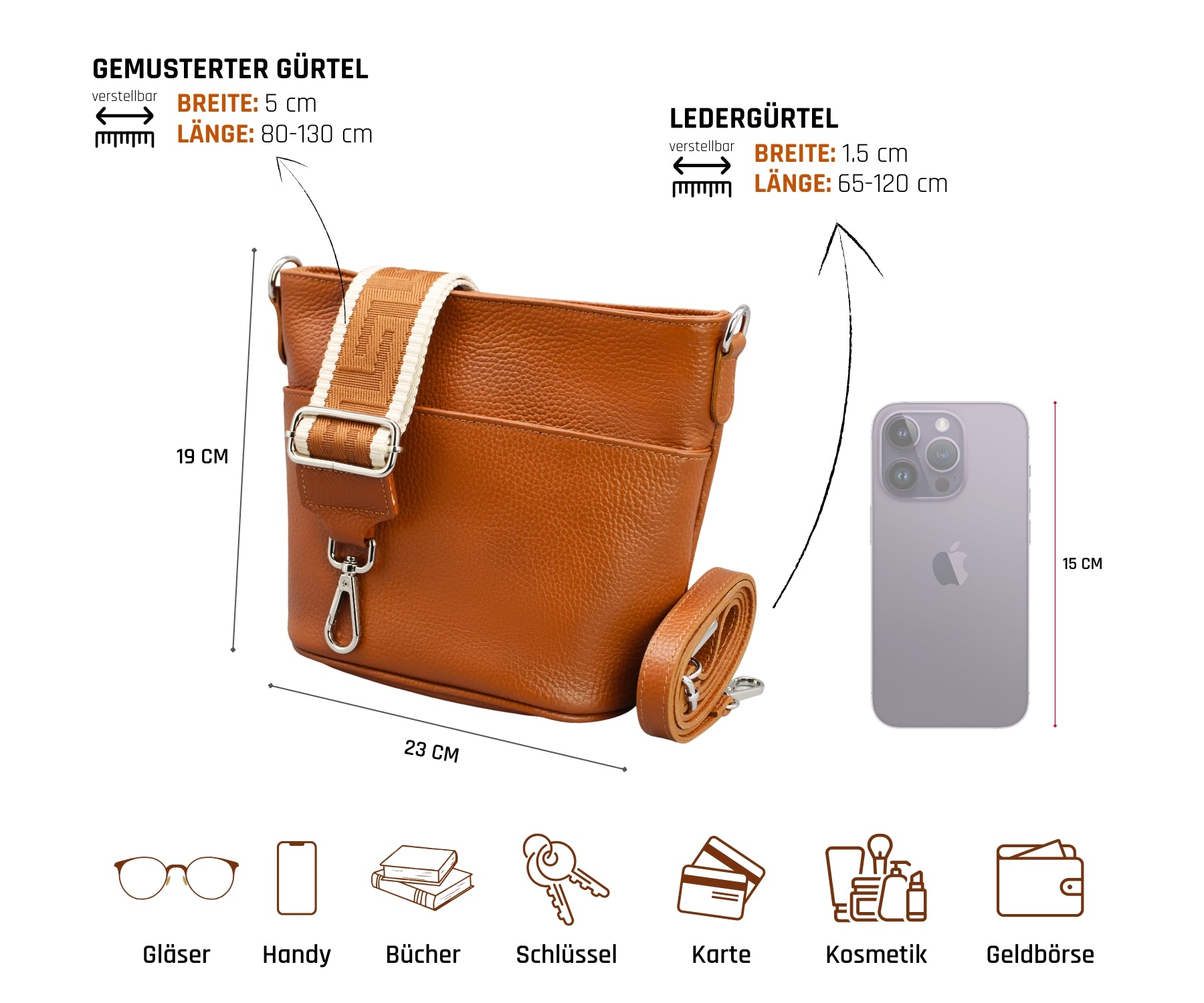 Lina - Cognac Braun