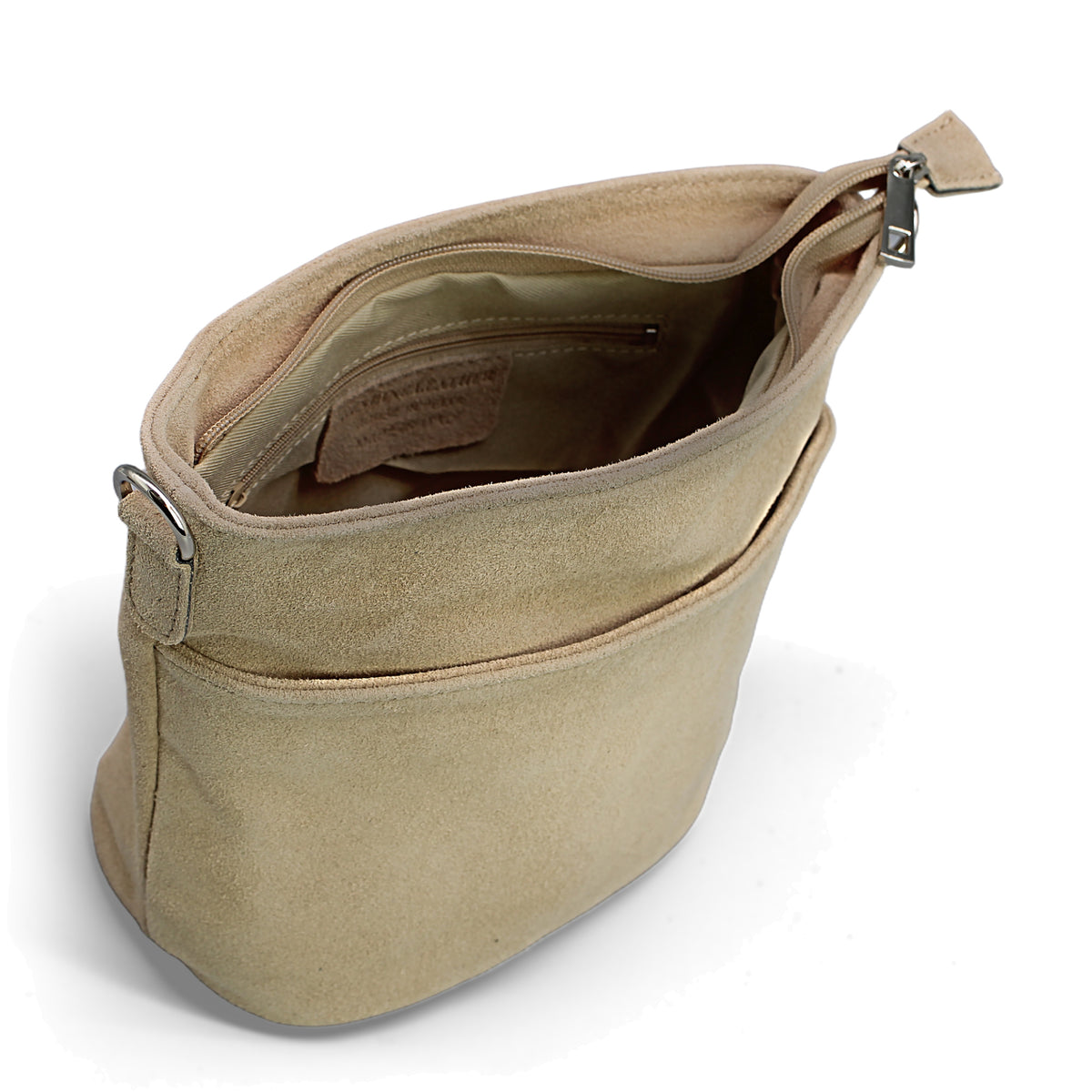 Adel Bags Lina Umhängetasche Wildleder Beige – Innenansicht