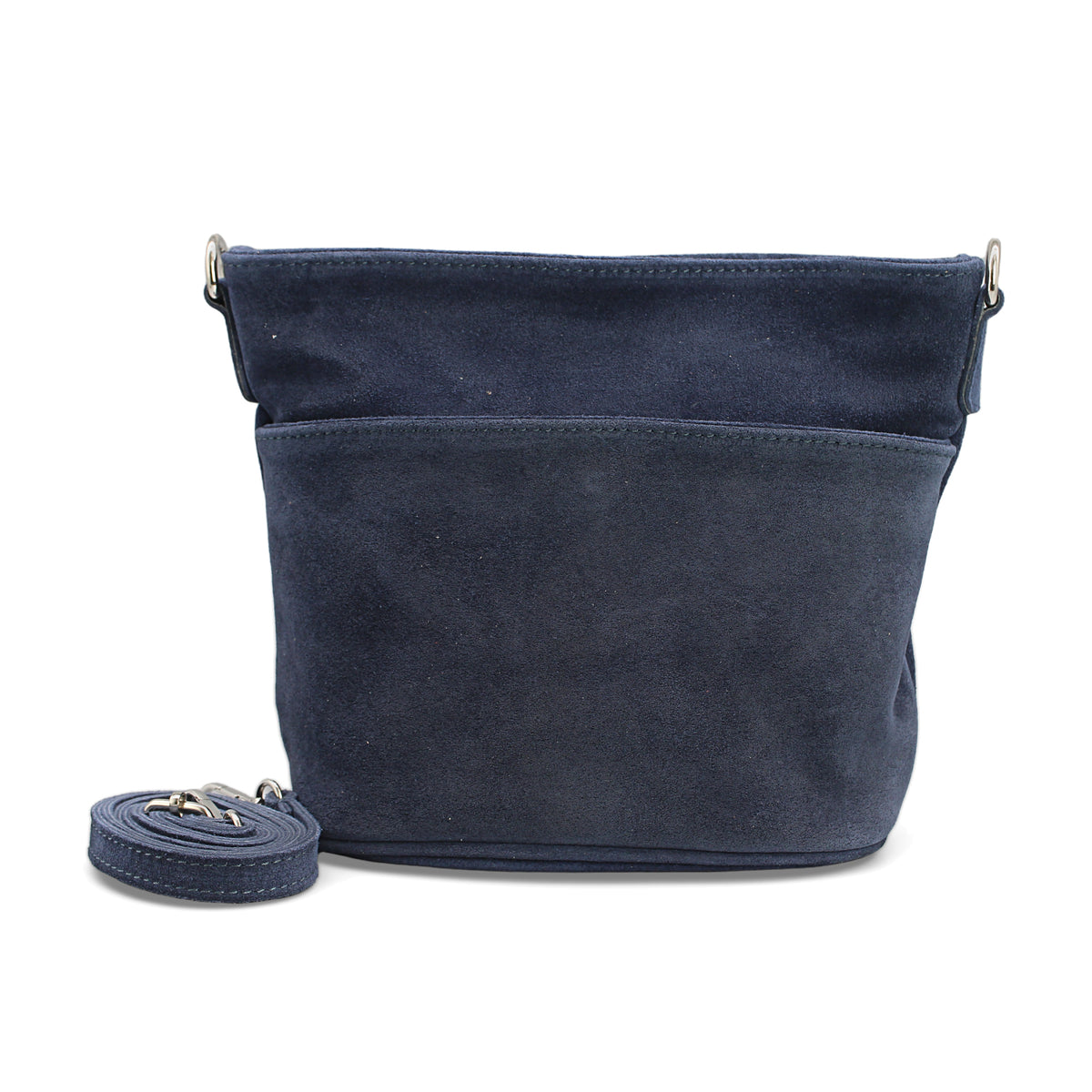 Adel Bags Lina Umhängetasche Wildleder Navyblau – vorne