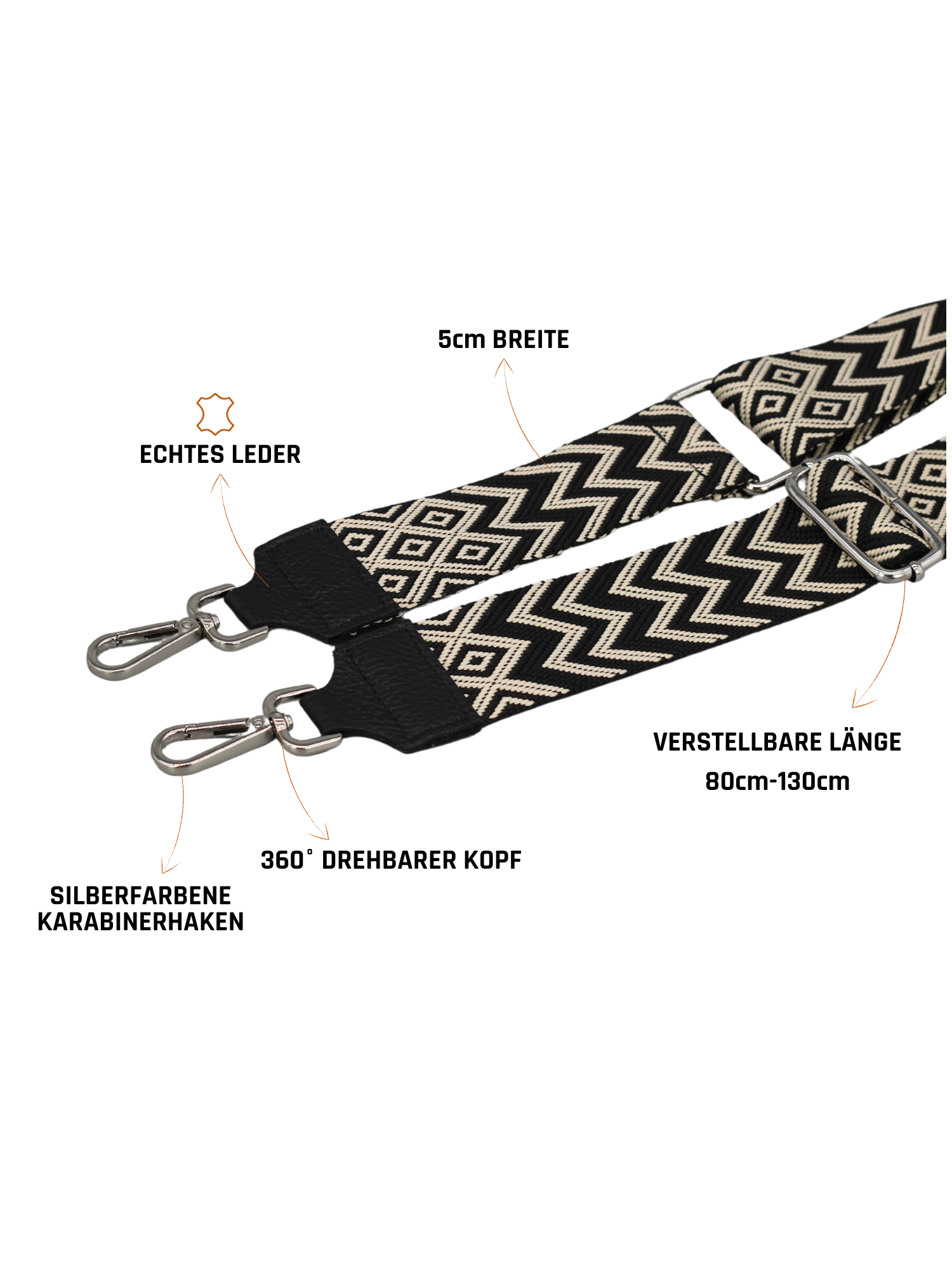 Schultergurt | Schwarz Silber