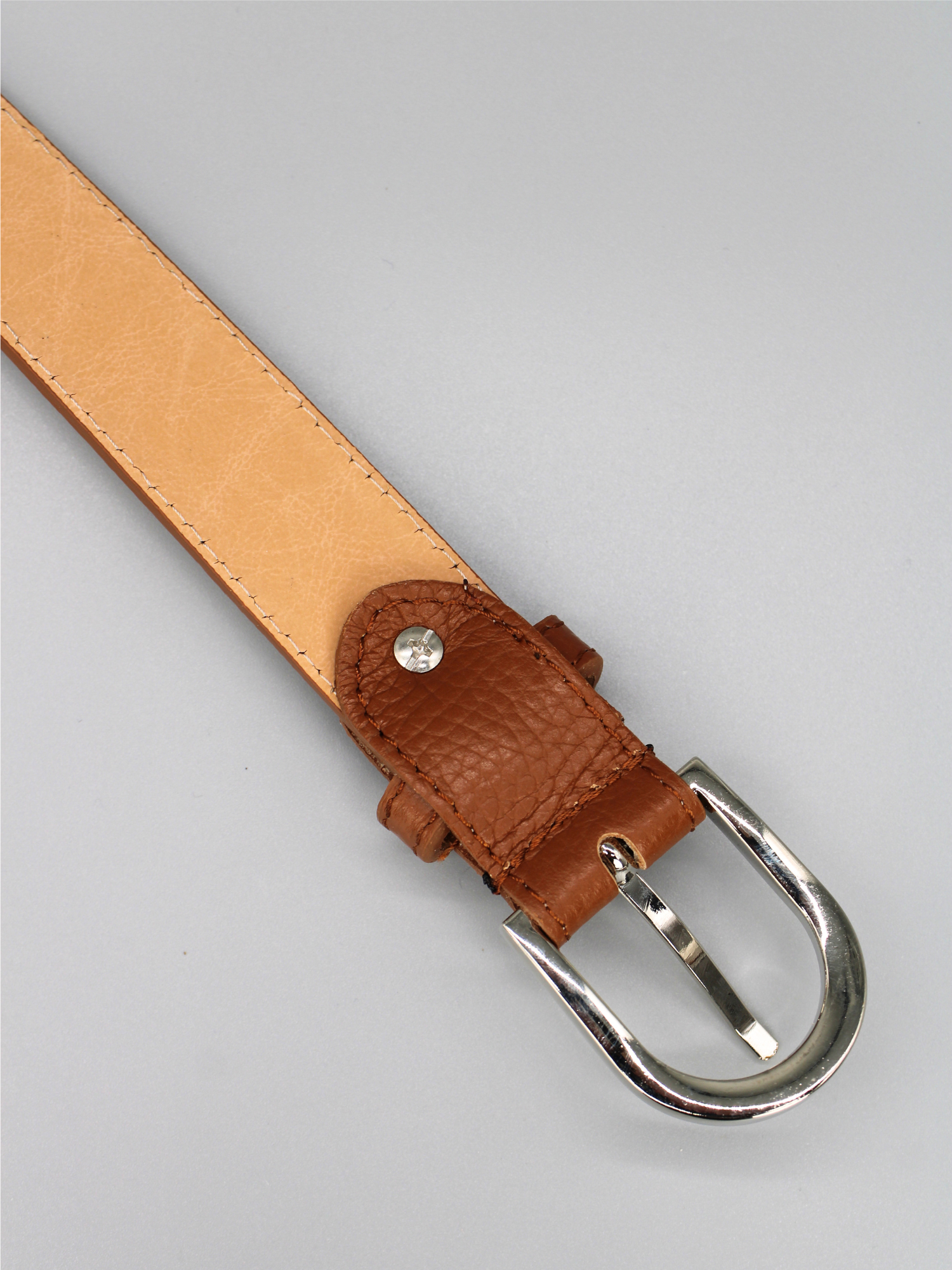 Ledergürtel - Cognacbraun | Silber