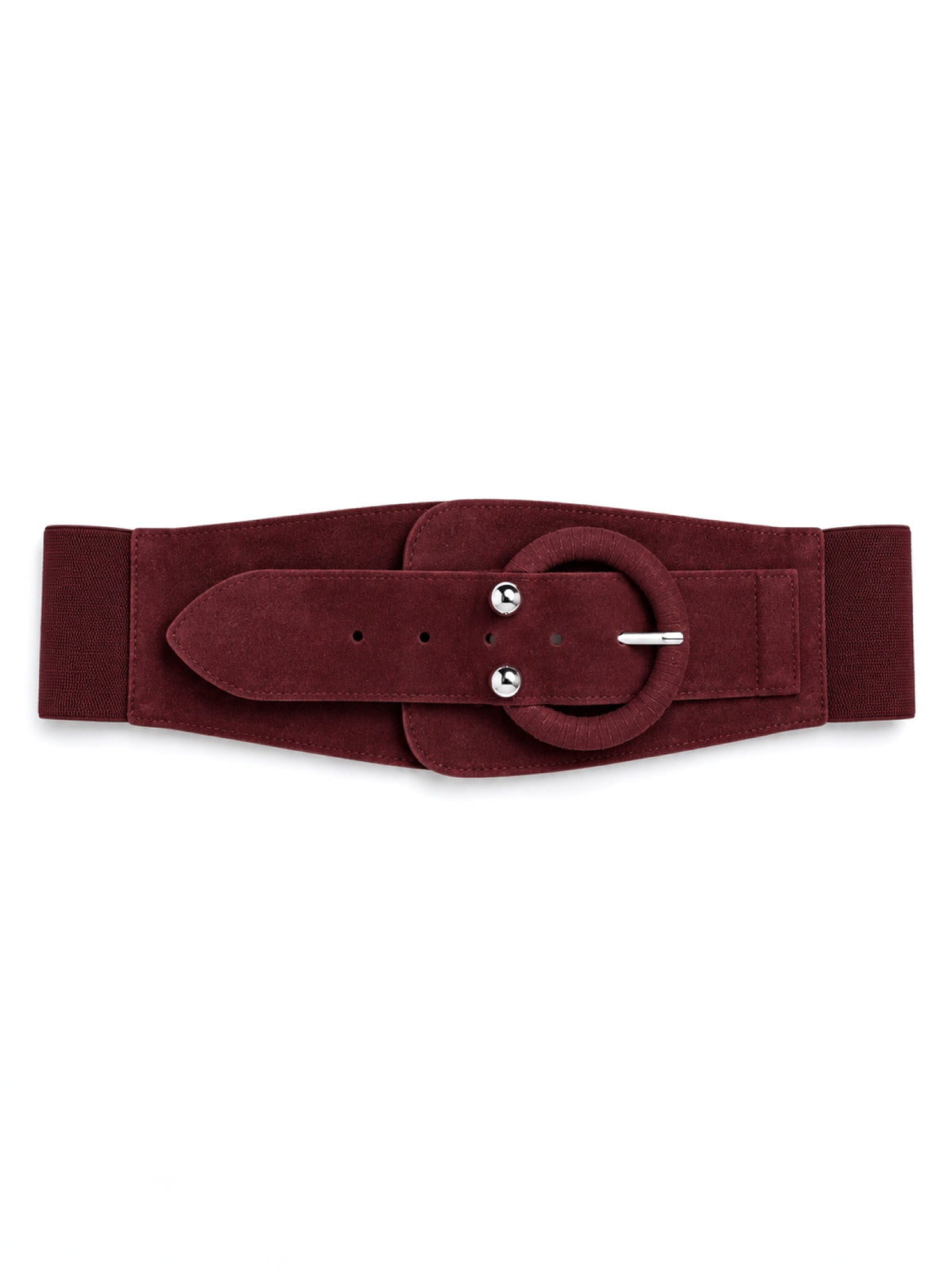 Taillengürtel Wildlederoptik mit runder Schnalle Bordeaux