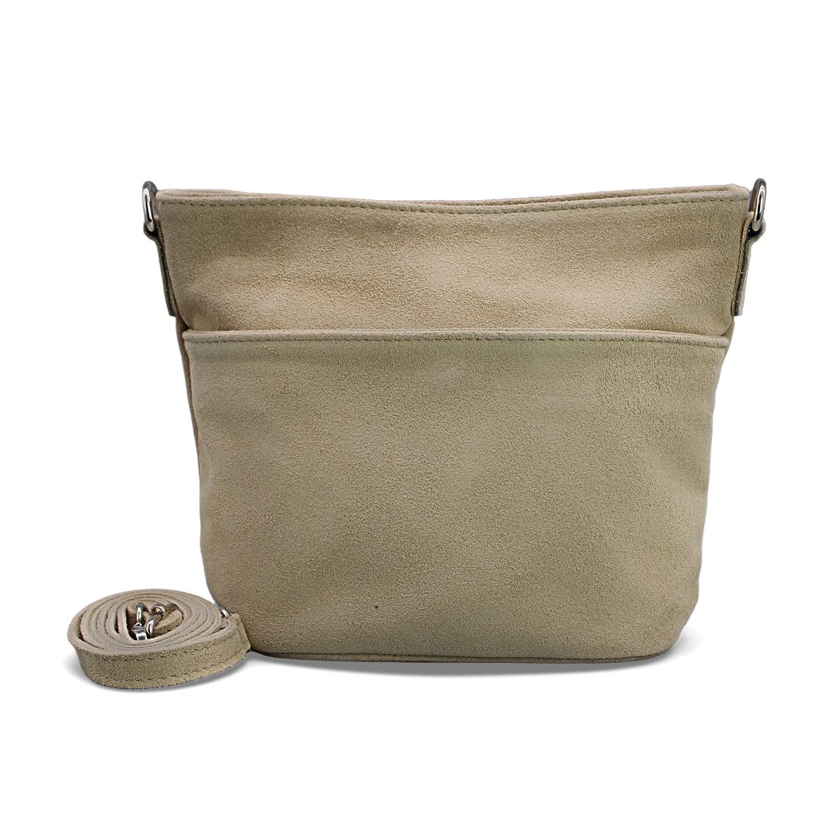 Adel Bags Lina Umhängetasche Wildleder Beige – vorne