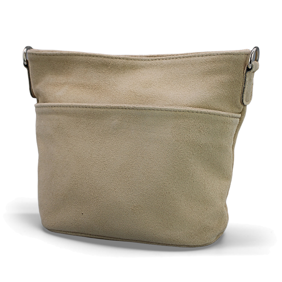 Adel Bags Lina Umhängetasche Wildleder Beige – seitlich (3/4-Ansicht)