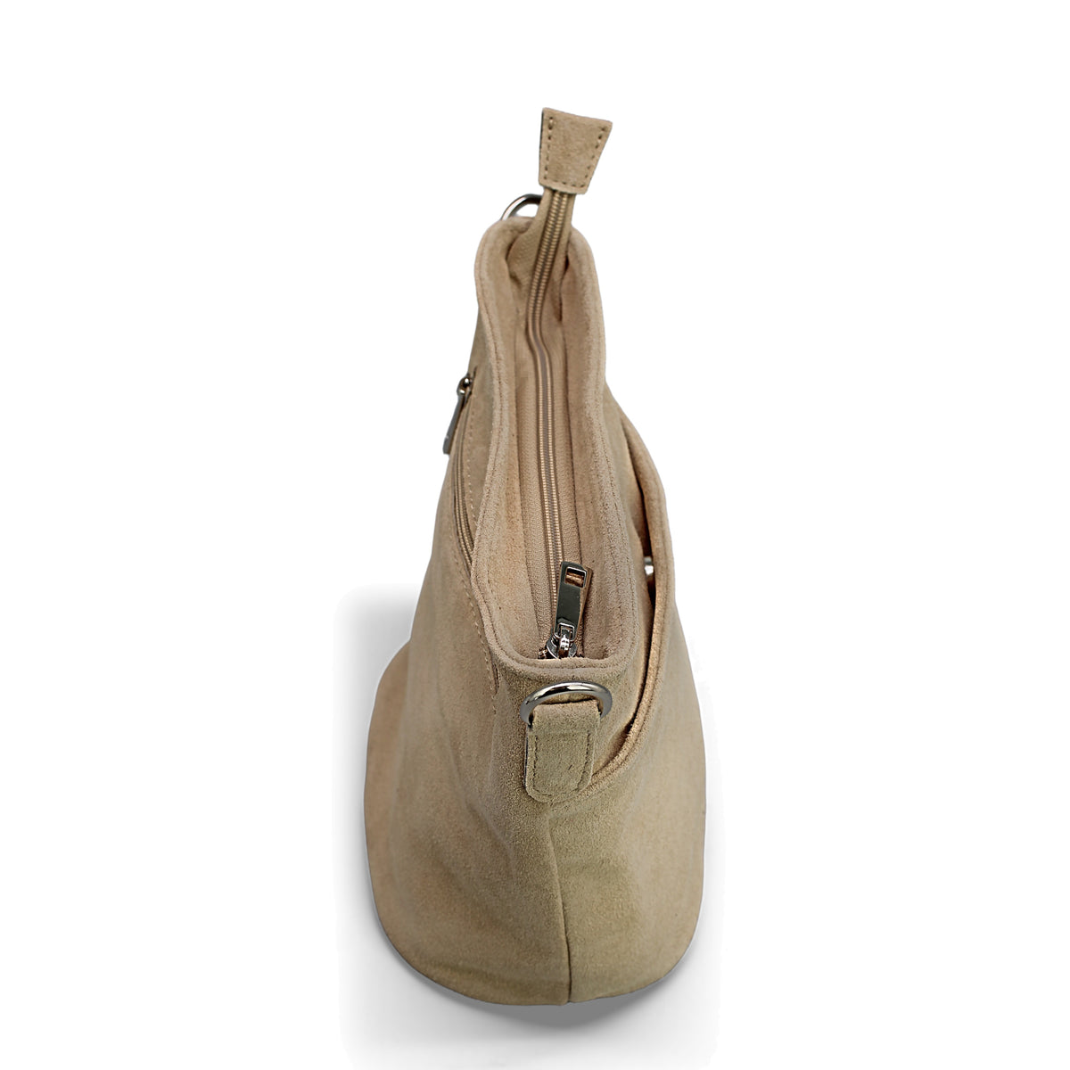 Adel Bags Lina Umhängetasche Wildleder Beige – Seitenprofil