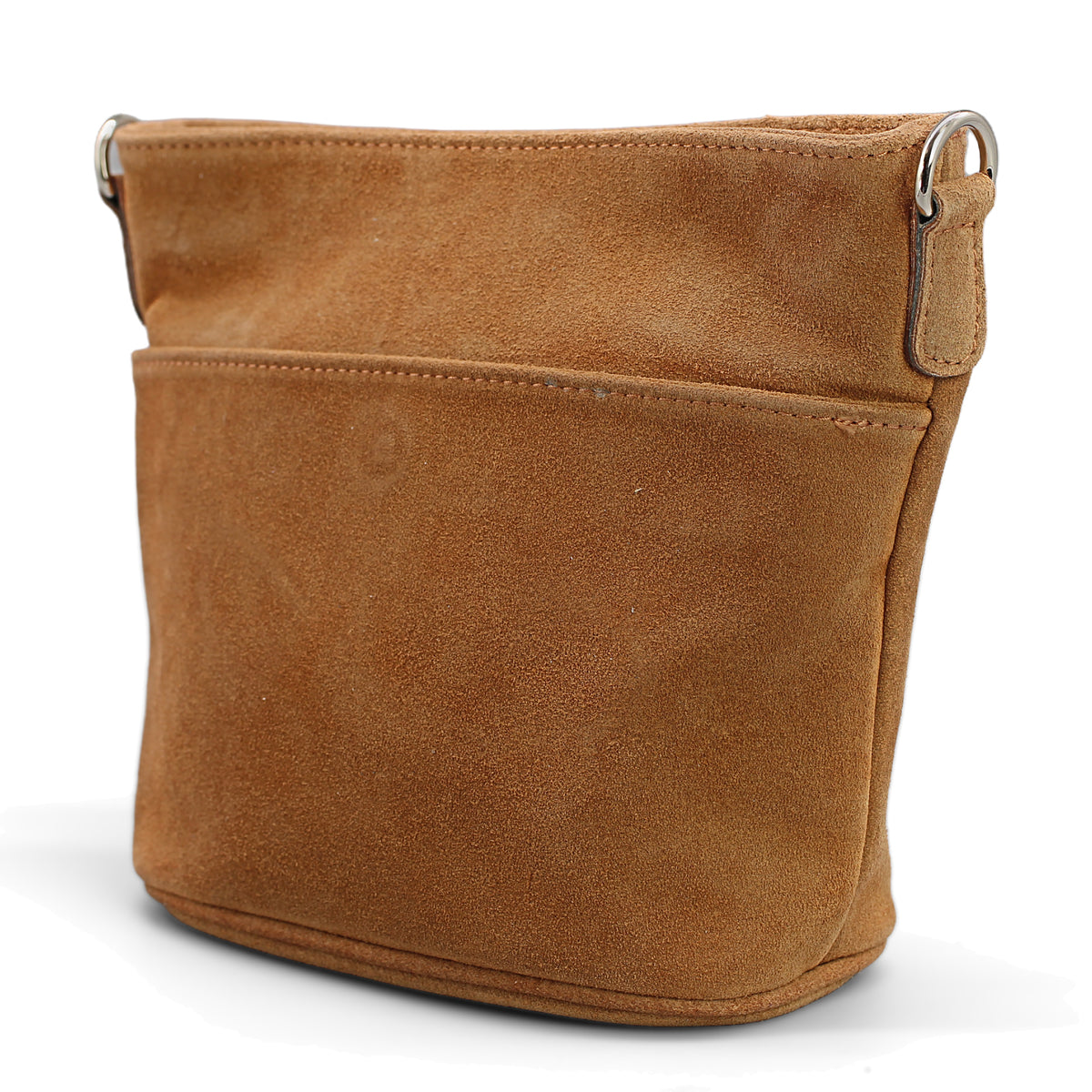 Adel Bags Lina Umhängetasche Wildleder Cognac – seitlich (3/4-Ansicht)
