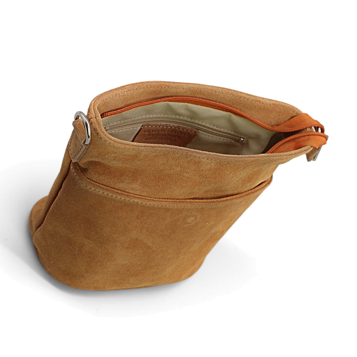 Adel Bags Lina Umhängetasche Wildleder Cognac – Innenansicht
