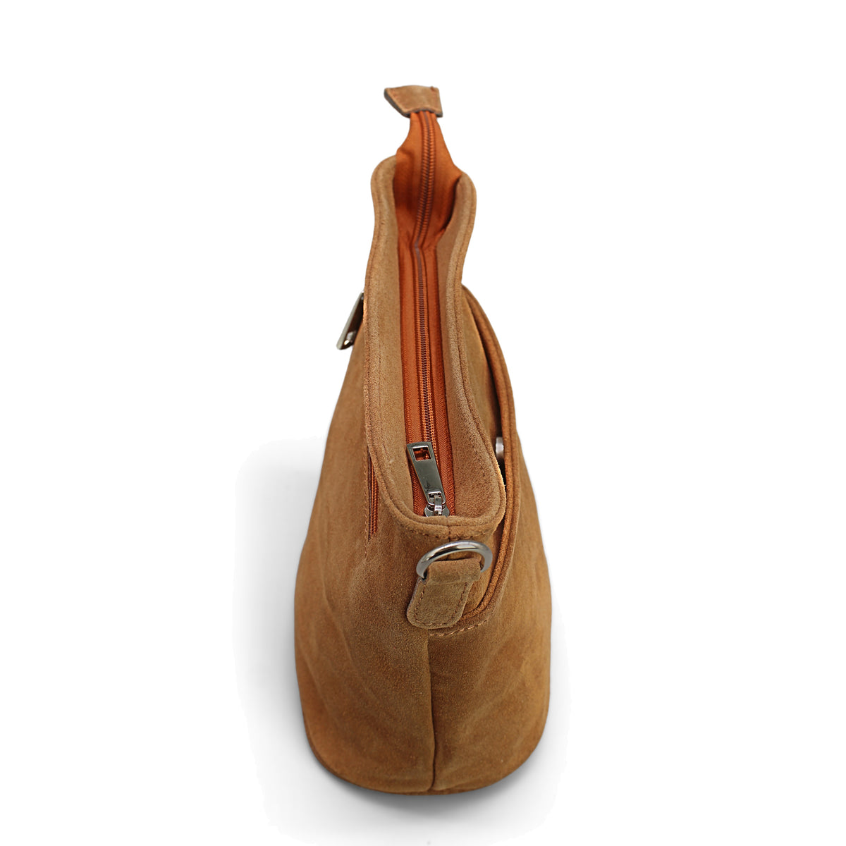 Adel Bags Lina Umhängetasche Wildleder Cognac – Seitenprofil