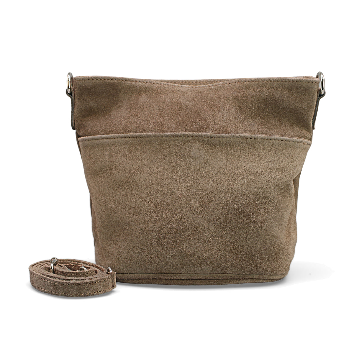 Adel Bags Lina Umhängetasche Wildleder Taupe – vorne